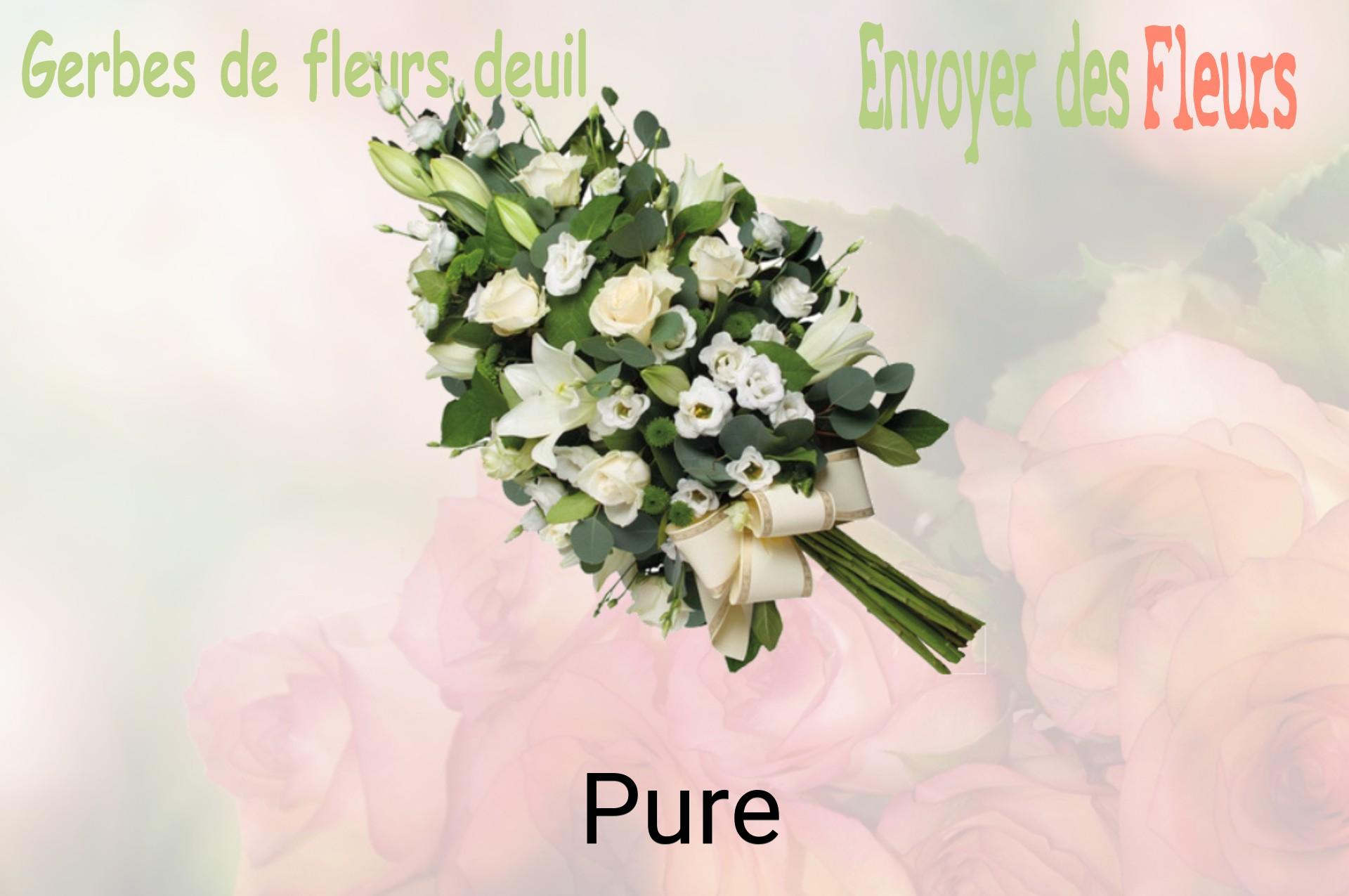 Gerbe de fleurs de deuil livrée à Pure